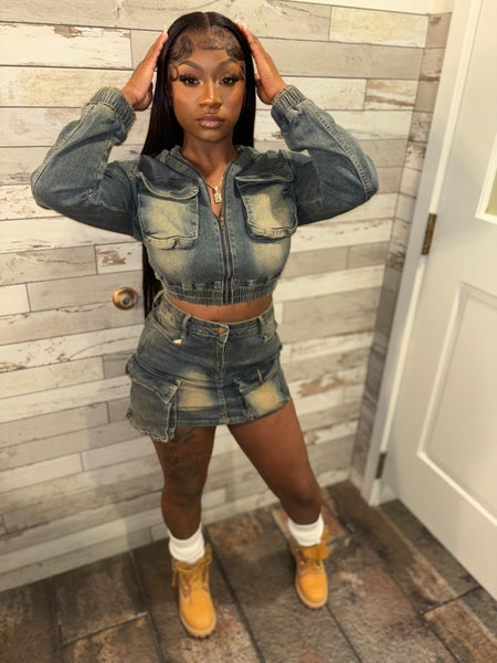 “Denim” two piece set